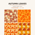 Autumn Leaves Digital Paper Pack | 15 Backgrounds | 12x12 Fall Scrapbook Paper | Instant Download