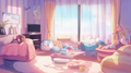 Vtuber cozy room background - Stream scene set -  Pink v1